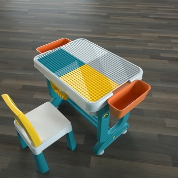 Дитячий багатофункціональний столик і стільчик Poppet Трансформер 6 в 1, синій (PP-004) - Pampik - 9