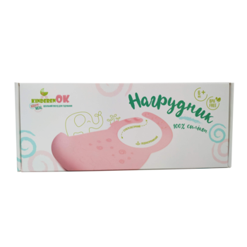 Детский нагрудник Kinderenok Happy Meal силиконовый, розовый (300520) - Pampik - 5