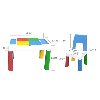 Дитячий функціональний столик і стільчик Poppet 5 в 1, блакитний (PP-002B) - Pampik - 2