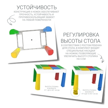 Детский функциональный столик и стульчик Poppet 5 в 1, зеленый (PP-002G) - Pampik - 5