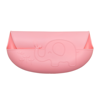 Детский нагрудник Kinderenok Happy Meal силиконовый, розовый (300520) - Pampik - 3