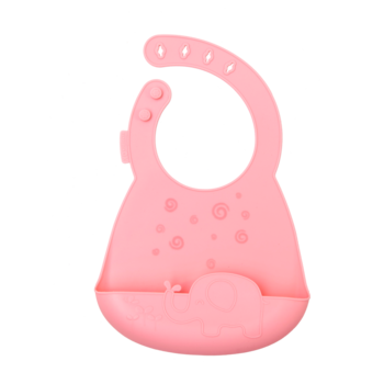 Детский нагрудник Kinderenok Happy Meal силиконовый, розовый (300520) - Pampik