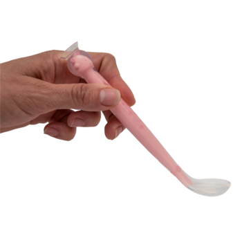 Ложка детская KinderenOK Happy Meal силиконовая с присоской, розовый (280520) - Pampik - 3