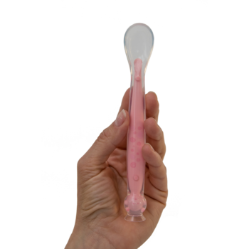 Ложка детская KinderenOK Happy Meal силиконовая с присоской, розовый (280520) - Pampik - 4