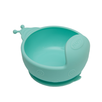 Силіконова тарілка на присоску Kinderenok Happy Meal, блакитний (221113) - Pampik - 2