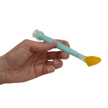 Силіконова ложка Kinderenok Happy Meal, блакитний (290520) - Pampik - 12