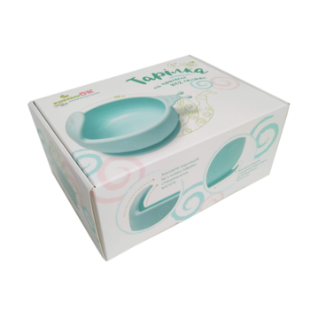 Силіконова тарілка на присоску Kinderenok Happy Meal, блакитний (221113) - Pampik - 7