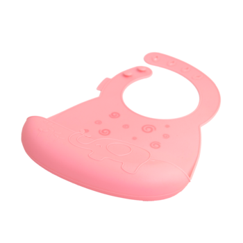 Детский нагрудник Kinderenok Happy Meal силиконовый, розовый (300520) - Pampik - 2