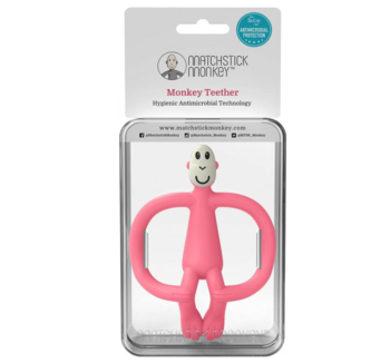 Игрушка-прорезыватель Matchstick Monkey Обезьянка, розовый (MM-ONT-018) - Pampik - 4