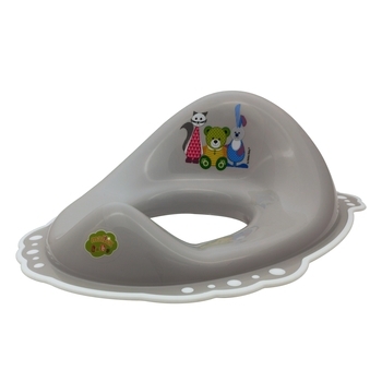 Накладка на унітаз з резинками Maltex Ведмежа і друзі, сірий (3910546) - Pampik