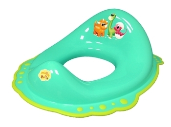 Накладка на унитаз с резинками Maltex Дино, салатовый (3910426) - Pampik