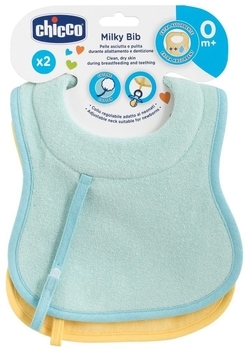 Слинявчик Chicco Milky, 2 шт., блакитний з жовтим (16300.20) - Pampik