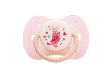 Пустушка латексна Lindo Пташка, анатомічна, 0-6 міс., рожевий (Pk012/0-6рож) - Pampik