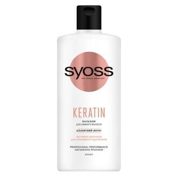 Бальзам Syoss Keratin Блакитний Лотос, для ламкого волосся, 440 мл - Pampik