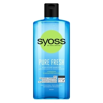 Міцелярний шампунь Syoss Pure Fresh, для нормального і тонкого волосся, 440 мл - Pampik