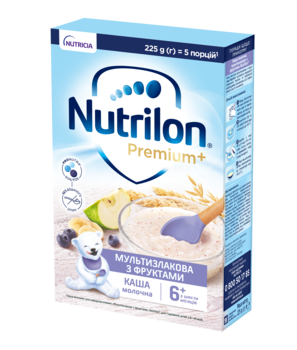 Молочна каша Nutrilon мультизлакова з фруктами, 225 г - Pampik