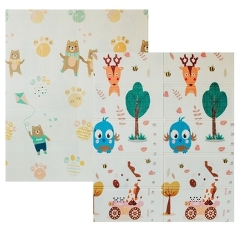 Дитячий двосторонній складаний килимок Poppet Парк і Прогулянка ведмежат, 150х180 см (PP002-150) - Pampik