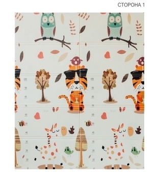 Дитячий двосторонній складаний килимок Poppet Тигреня в лісі і Молочна ферма, 150х180 см (PP001-150) - Pampik - 3