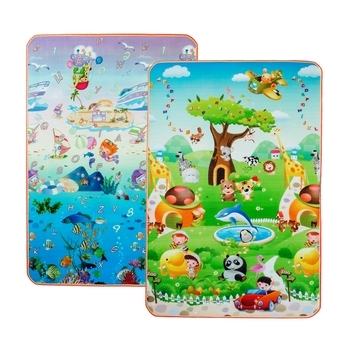 Дитячий двосторонній килимок Limpopo Зоополіс і Підводний світ, 120х180 см (LP015-120) - Pampik