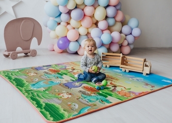 Дитячий двосторонній килимок Limpopo Динозаври та Пляжний сезон, 150х180 см (LP014-150) - Pampik - 9