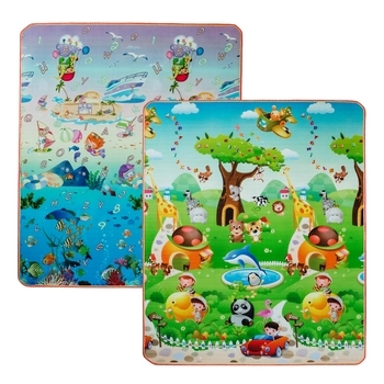 Детский двусторонний коврик Limpopo Зоополис и Подводный мир, 150х180 см (LP015-150) - Pampik