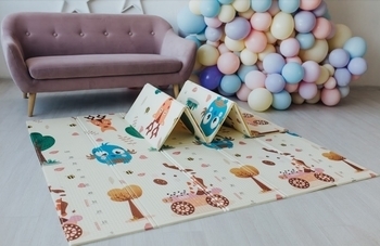 Дитячий двосторонній складаний килимок Poppet Парк і Прогулянка ведмежат, 150х180 см (PP002-150) - Pampik - 6