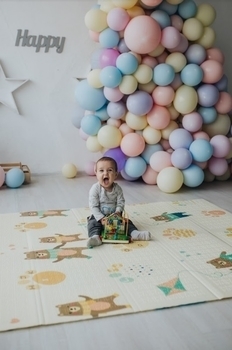 Дитячий двосторонній складаний килимок Poppet Парк і Прогулянка ведмежат, 150х180 см (PP002-150) - Pampik - 9