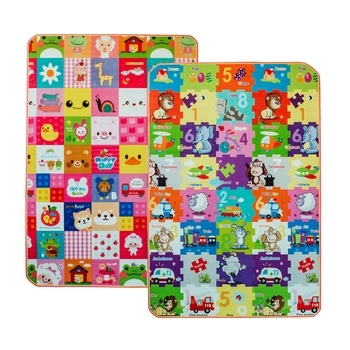 Дитячий двосторонній килимок Limpopo Смарт-пазли та Стікери, 120х180 см (LP016-120) - Pampik
