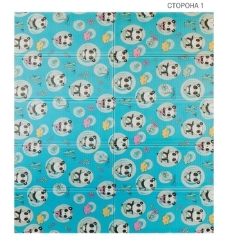 Дитячий двосторонній складаний килимок Poppet Пригоди ведмедиків і Танець панд, 200х180 см (PP003-200) - Pampik - 2