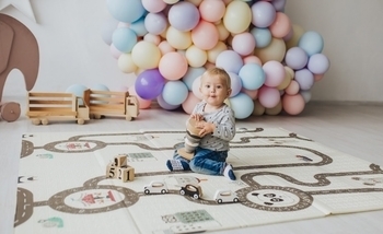 Дитячий двосторонній складаний килимок Poppet Прогулянка і Дорожні подорожі, 150х180 см (PP006-150) - Pampik - 9