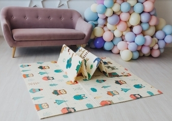 Дитячий двосторонній складаний килимок Poppet Морський сезон і Зимові совушки, 150х180 см (PP007-150) - Pampik - 6