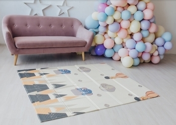 Дитячий двосторонній складаний килимок Poppet Прогулянка і Дорожні подорожі, 150х180 см (PP006-150) - Pampik - 8