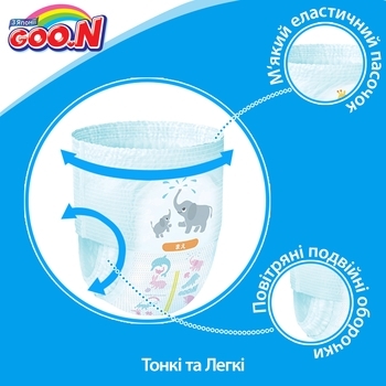 Підгузки-трусики для хлопчиків Goo.N L (9-14 кг), 44 шт. - Pampik - 3
