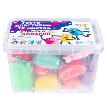 Набір для дитячих розваг Genio Kids Тісто-пластилін, 12 + 3 кольори (TA1068S) - Pampik - 4