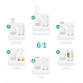 Багатофункціональна пароварка-блендер Miniland Chefy 6, білий (89234) - Pampik - 3