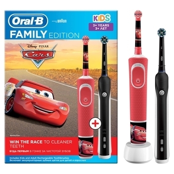 Набір електричних зубних щіток Oral-B Braun Pro 750 & Kids Cars Family Edition - Pampik - 2