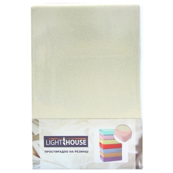 Простирадло на резинці LightHouse, махра, 160х200 см, світлий бежевий (46678) - Pampik
