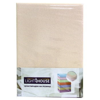 Простыня на резинке LightHouse, трикотаж, 160х200 см, персиковый (46524) - Pampik