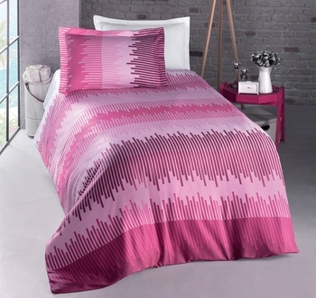 Комплект постільної білизни Luoca Patisca Ranforce Energy, ранфорс, 220х160 см, рожевий (10465) - Pampik