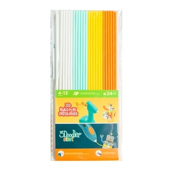 Набір стержнів для 3D-ручки 3Doodler Start Мікс, 24 шт., білий, м'ятний, жовтий, помаранчевий (3DS-ECO-MIX1-24) - Pampik