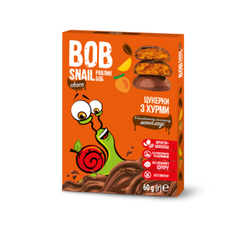 Натуральні хурмові цукерки в молочному шоколаді Bob Snail, 60 г - Pampik