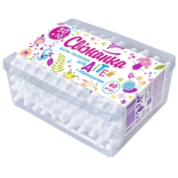 Ватные палочки с ограничителем Свіжанка, 60 шт. - Pampik