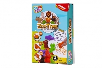 Набір для творчості Paulinda Crayon clay 2 в 1 Зоопарк з розфарбуванням, маса для ліплення + олівці (PL-194002) - Pampik