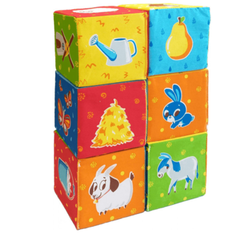 Набір м'яких кубиків Масік Тварини на фермі (MC 090601-05) - Pampik