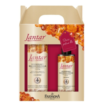 Подарунковий набір Farmona Янтар з платиною: бальзам для тіла, 200 мл + сироватка для рук, 100 мл - Pampik