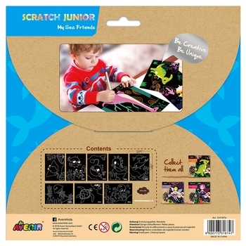 Набор для творчества скретч-арт Avenir Морские друзья, 8 листов (CH1674) - Pampik - 2