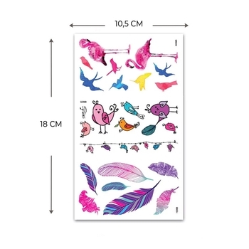 Набір наклейок для тіла Avenir Сови і пір'я (69582) - Pampik - 3