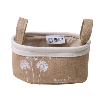 Корзина текстильная овальная с ручками Handy Home Fly, 24х14х12 см, бежевый (NEW-09) - Pampik