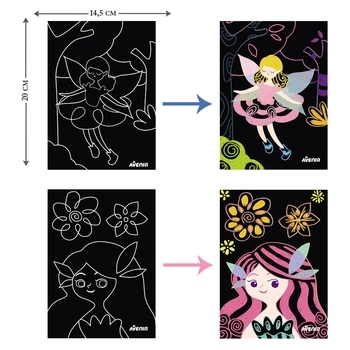 Набор для творчества скретч-арт Avenir Феи, 8 листов (CH1676) - Pampik - 3