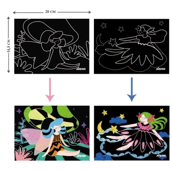 Набор для творчества скретч-арт Avenir Феи, 8 листов (CH1676) - Pampik - 6